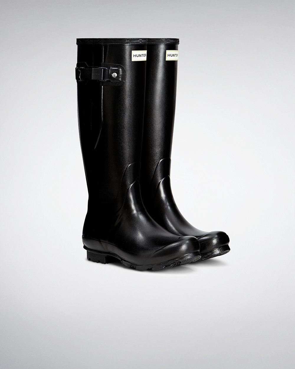 Hunter Mujer Norris Field Side Adjustable - Botas de Lluvia Negras - 987-PQTKVU